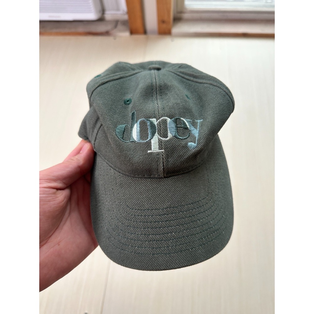 Disney Dopey Baseball Cap Mens One Size Green Cotton Embroidered Snapback Hat